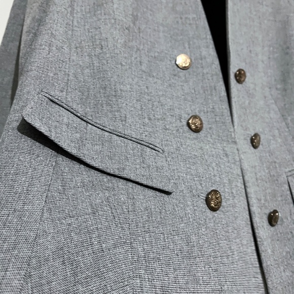 Anne Klein Blazer Gray Jacket Work Office Casual Military Basic - Picture 9 of 14
